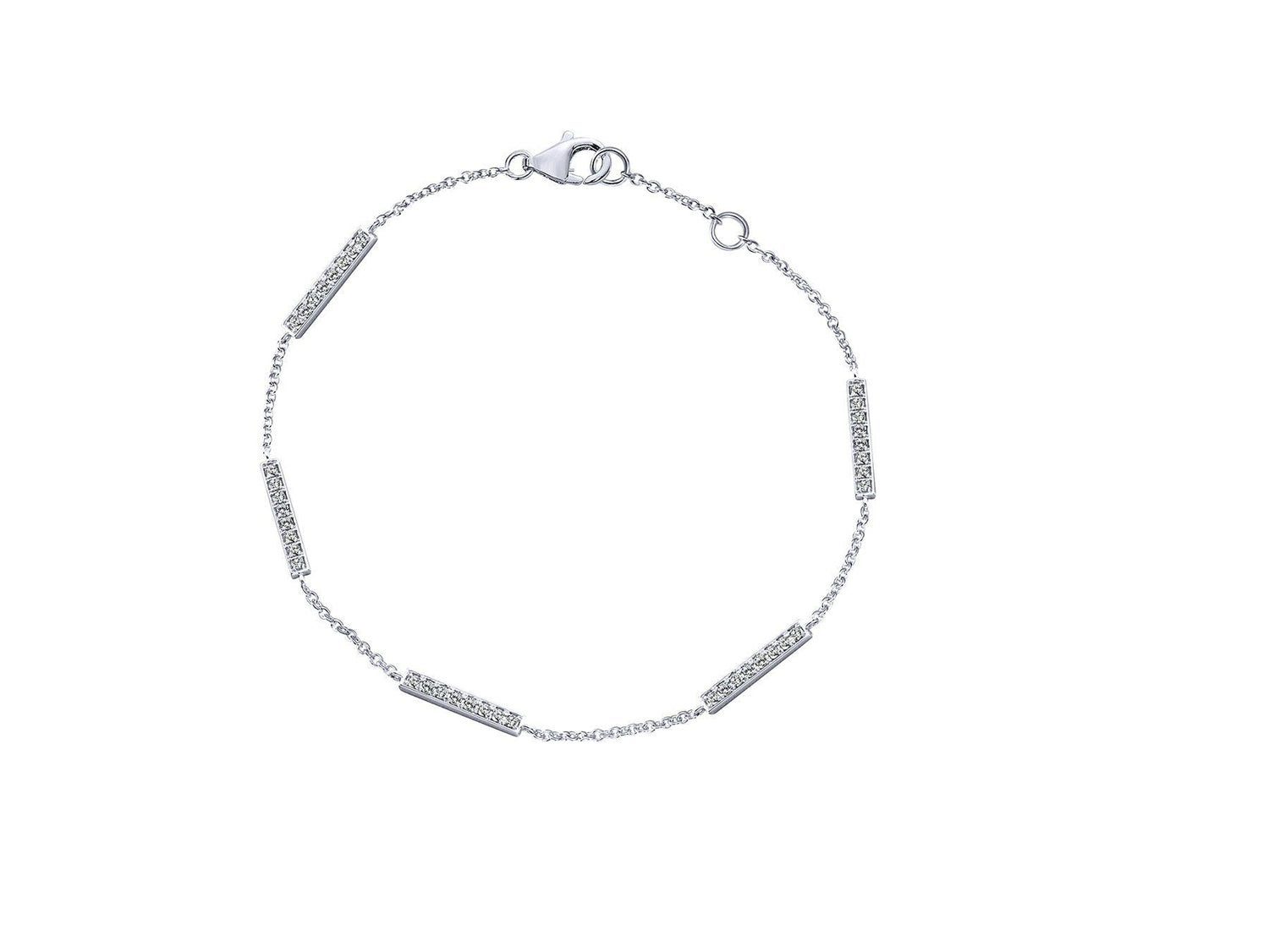 Chain Bracelet with Diamond Bar Stations
