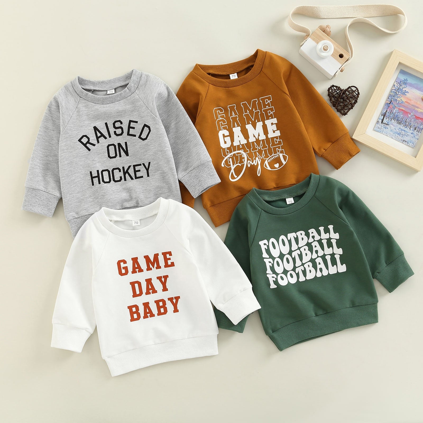 0-3Years Infant Baby Boy Girl Casual Pullovers Long Sleeve Game Day Fo