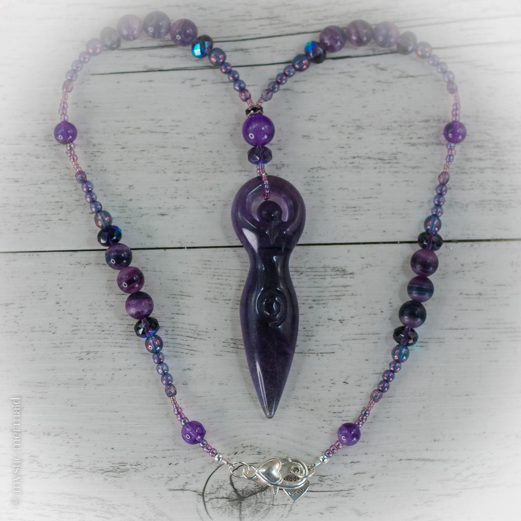 purple fluorite pendant