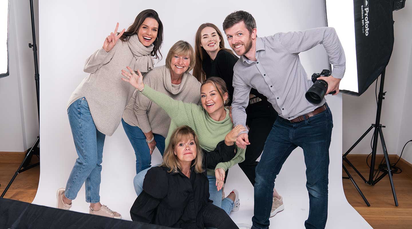 cashmere and cotton team shot behind the scenes of autumn winter 2020 photoshoot