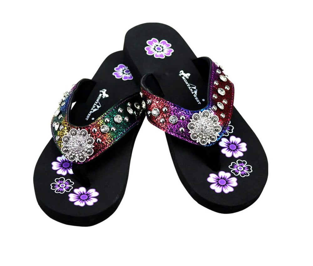 purple rhinestone sandals