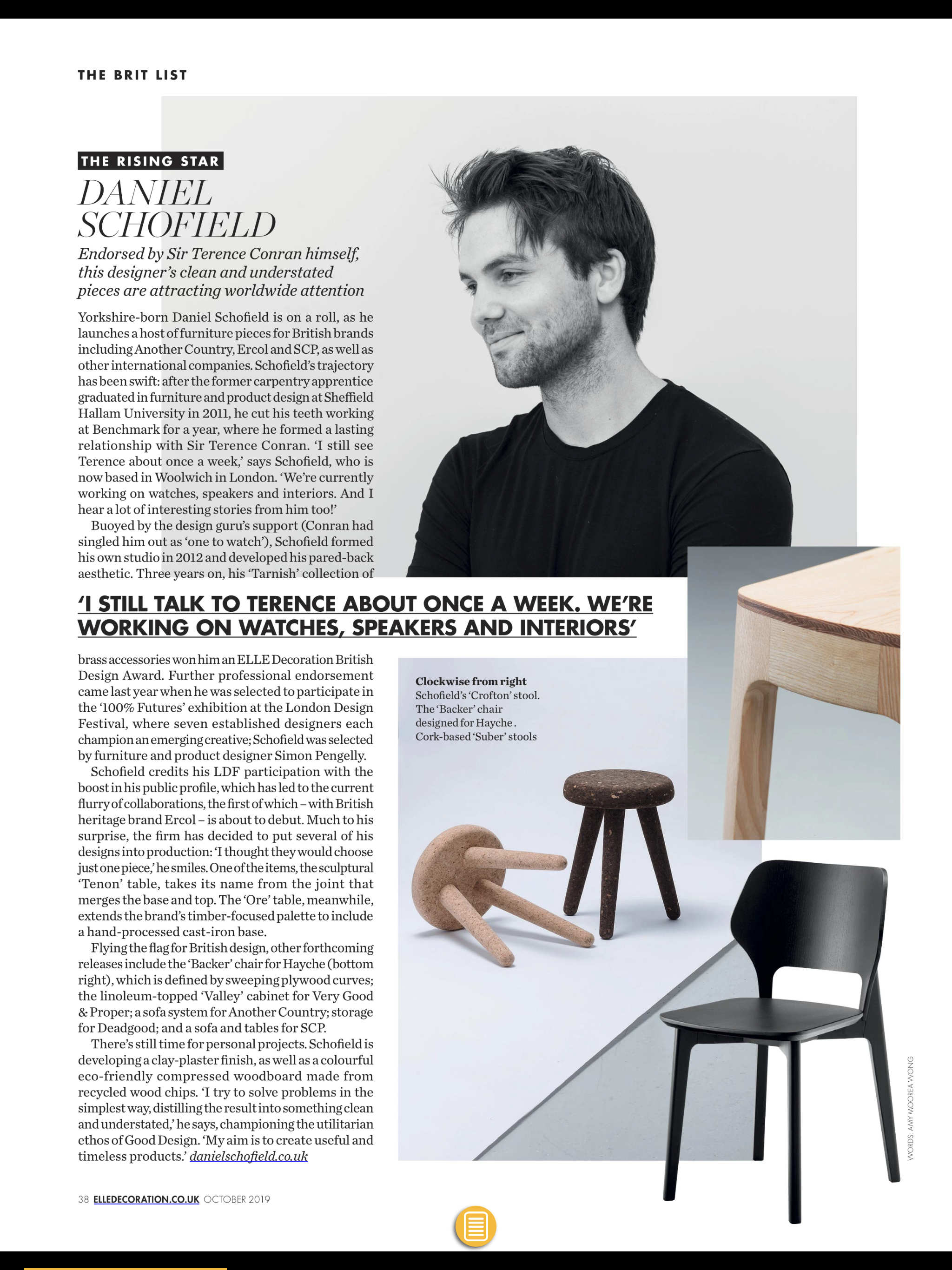 Elle Decoration - Daniel Schofield - Backer Chair for Hayche Furniture