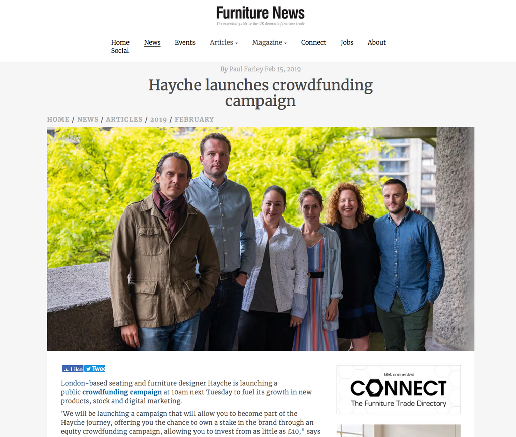 Furniture News Crowdfunding Hayche