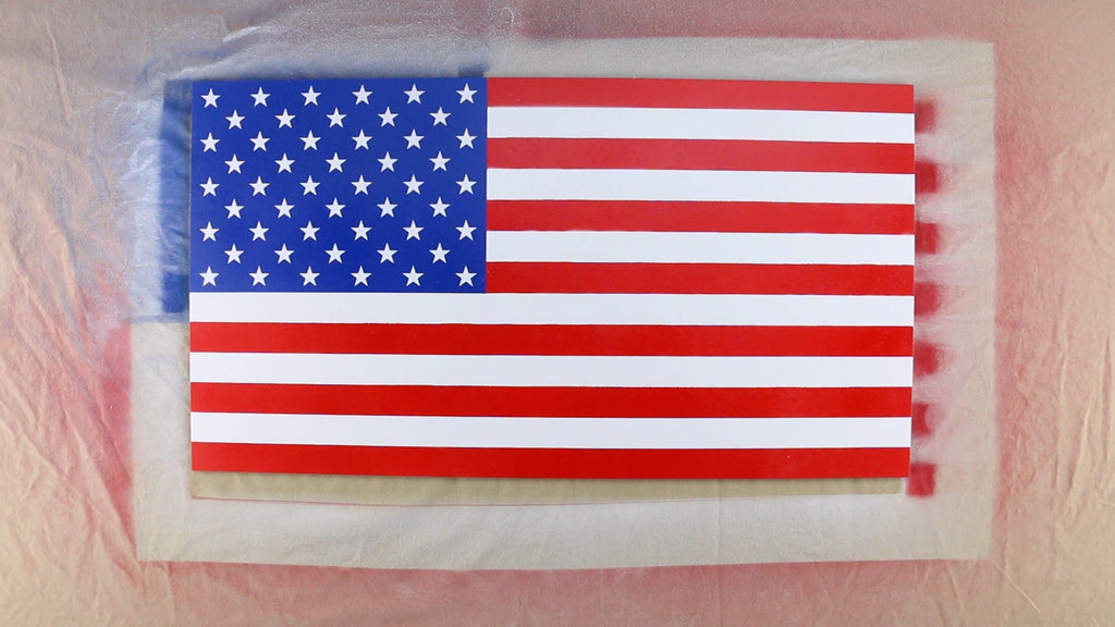 Using Stencil Ease's two part design, the American Flag is complete!