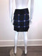 Blue and Black Mini Fringe Tiered Skirt