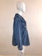Denim Blouse with Ruffle Collar