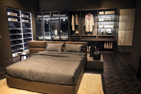 an image of a luxurious closet/bedroom