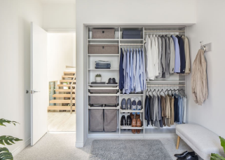 organized closet in a room