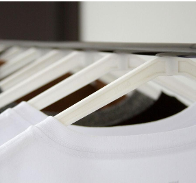 white T-shirts in a row