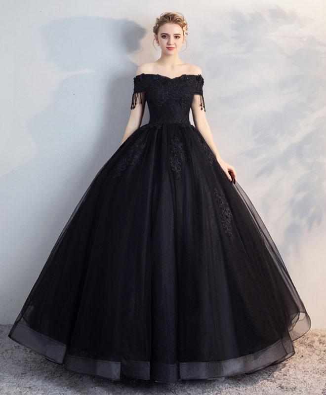 elegant black prom dresses