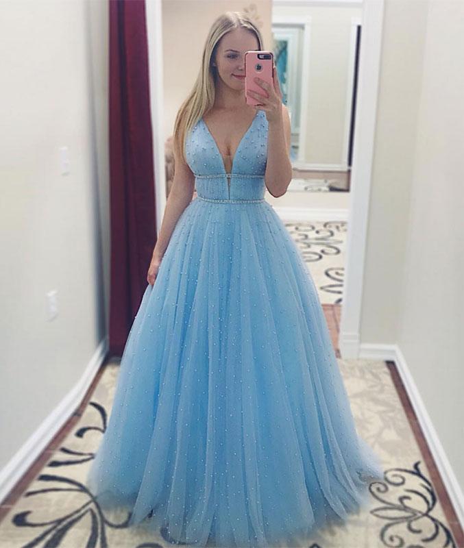 cute blue prom dresses