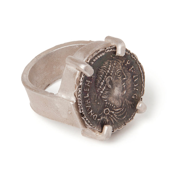 Rough ring with old coin by Geraldine Fenn