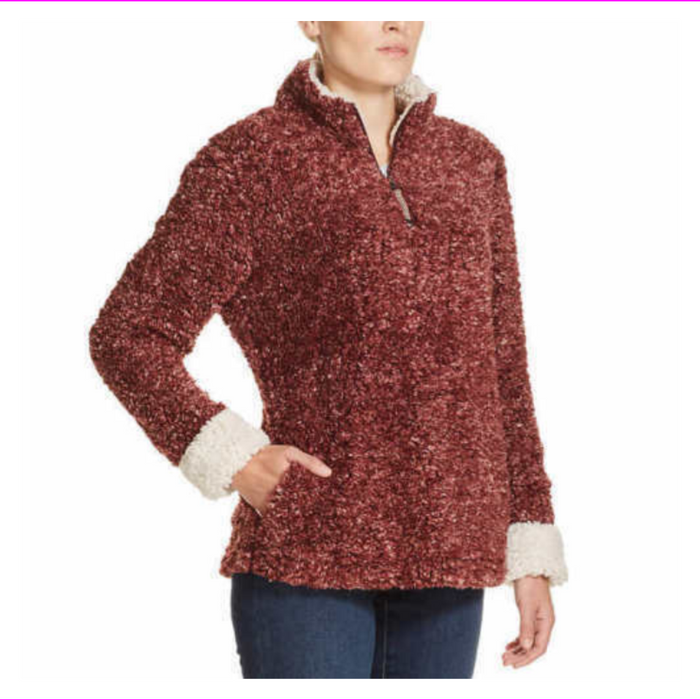 Weatherproof Vintage Women's Frosty Tipped Sherpa 1/4 Zip Pullover
