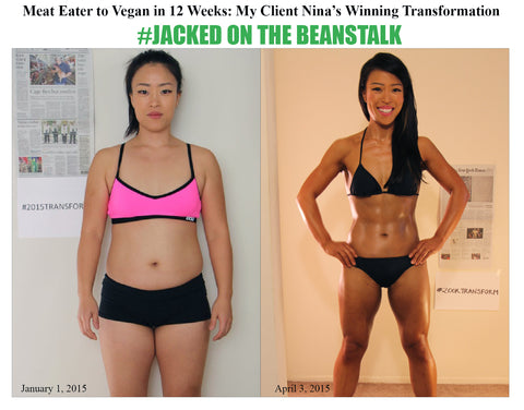 vegan wins bodybuilding.com 12 week transformation challenge nina nam team jacked on the beanstalk vegan coaching