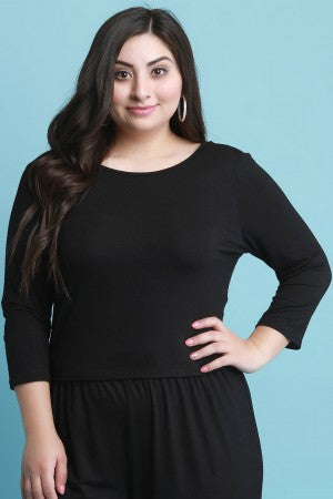 Knit Long Sleeves Crop Top