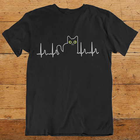 Kitty Heartbeat T-Shirt by Catariffic