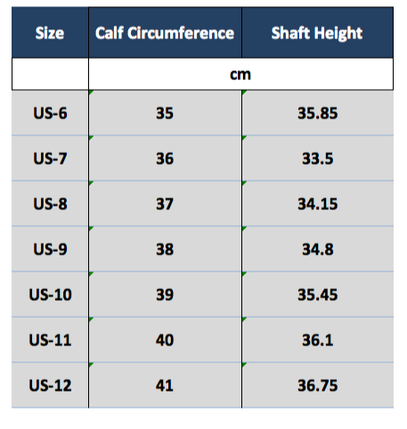 Funtasma Arena-2012 calf circumference measurements