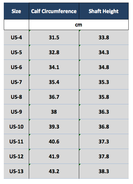 Demonia Rnger-303 size chart