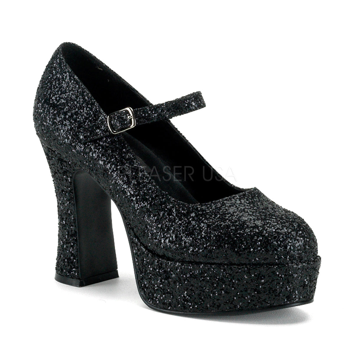 black sparkly platform shoes