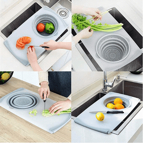 3 in 1 Multipurpose Over-The-Sink Cutting Board