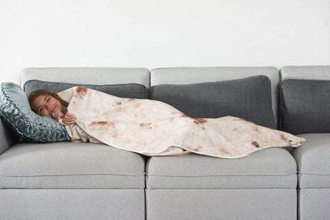 Giant Tortilla-Print Burrito Blanket Wrap