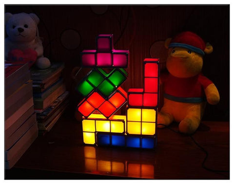 LED Tetris Stack Puzzle Desk Lamp