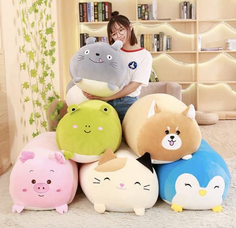 Chubby Animal Body Plush Pillows