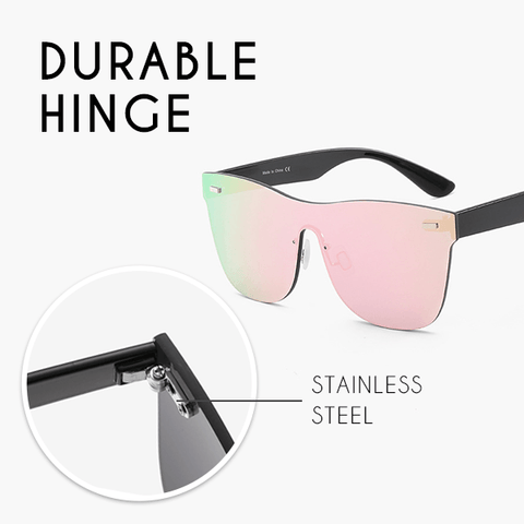 Colored Rimless Reflective Mirrored Sunglasses