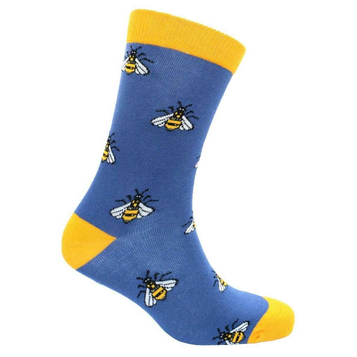 David Van Hagen Bee Socks - Blue/Yellow