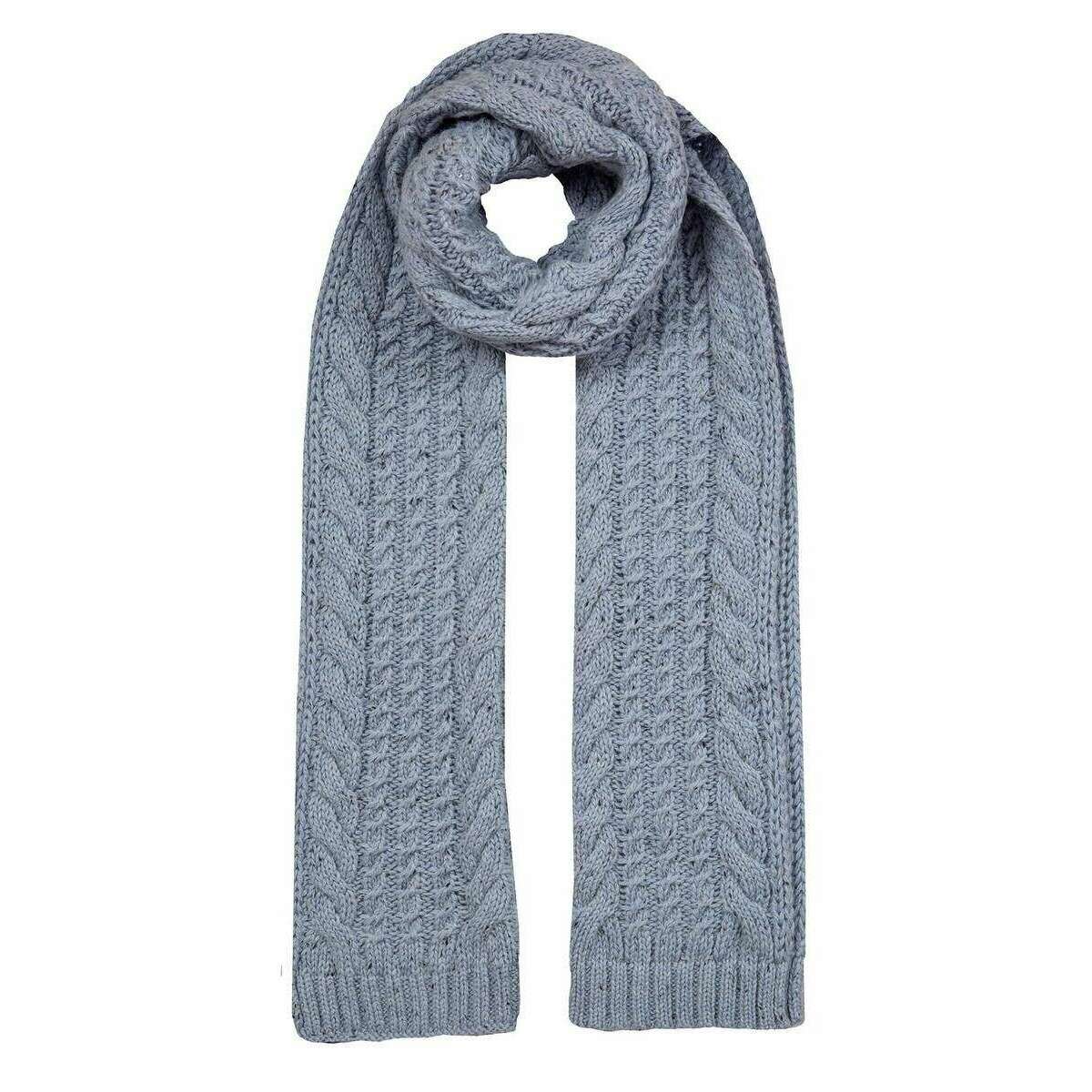 Dents Cable Knit Marl Scarf - Cornflower Blue