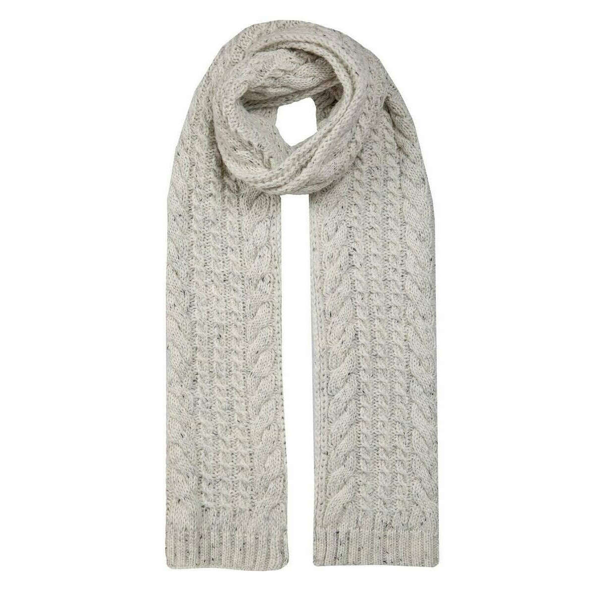 Dents Cable Knit Marl Scarf - Winter White