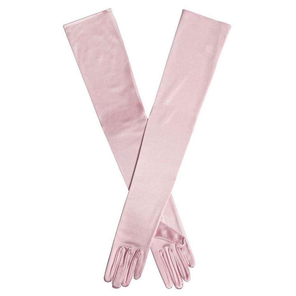 Dents Catherine Long Above Elbow Satin Gloves - Pink