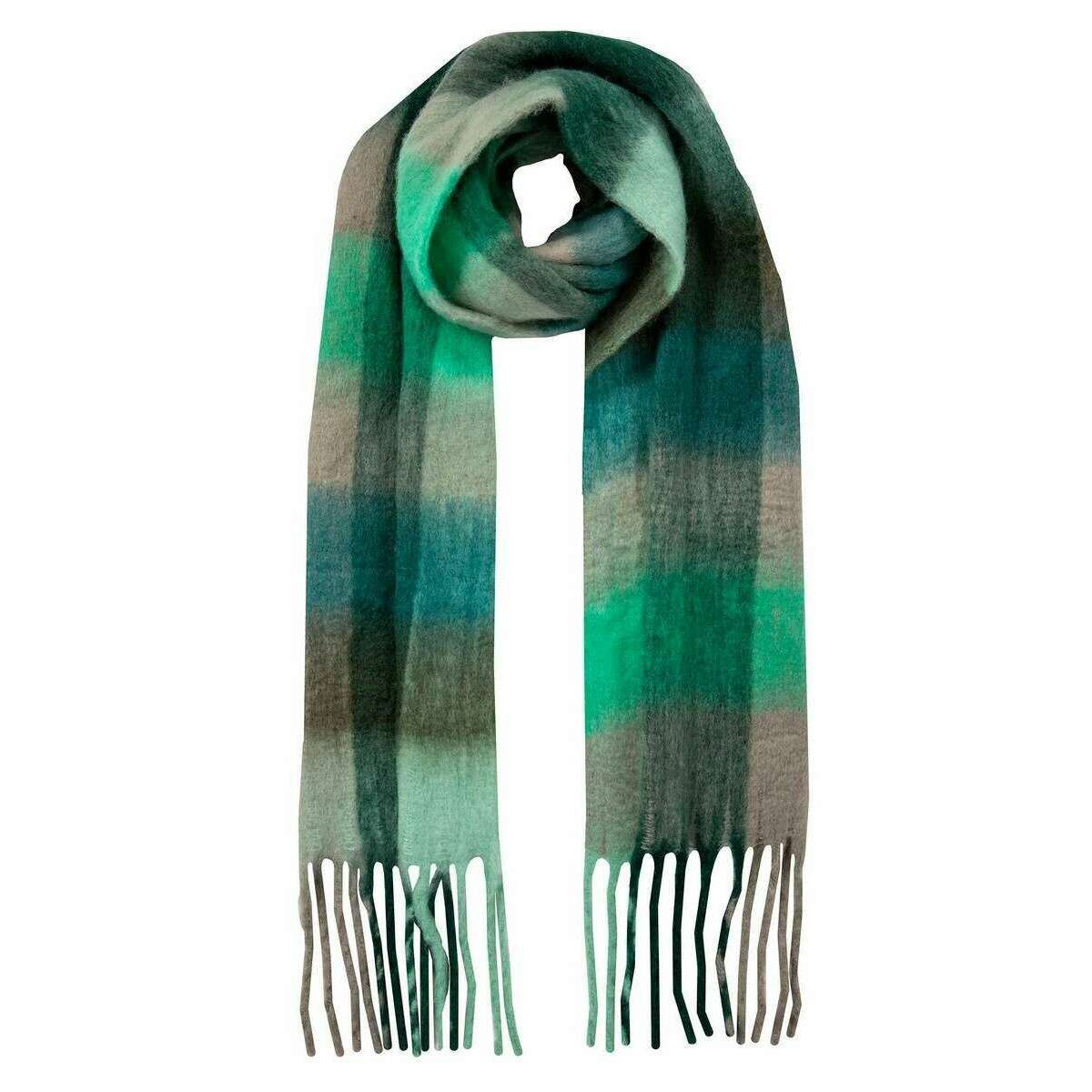 Dents Checked Blanket Scarf - Forest Green/Emerald
