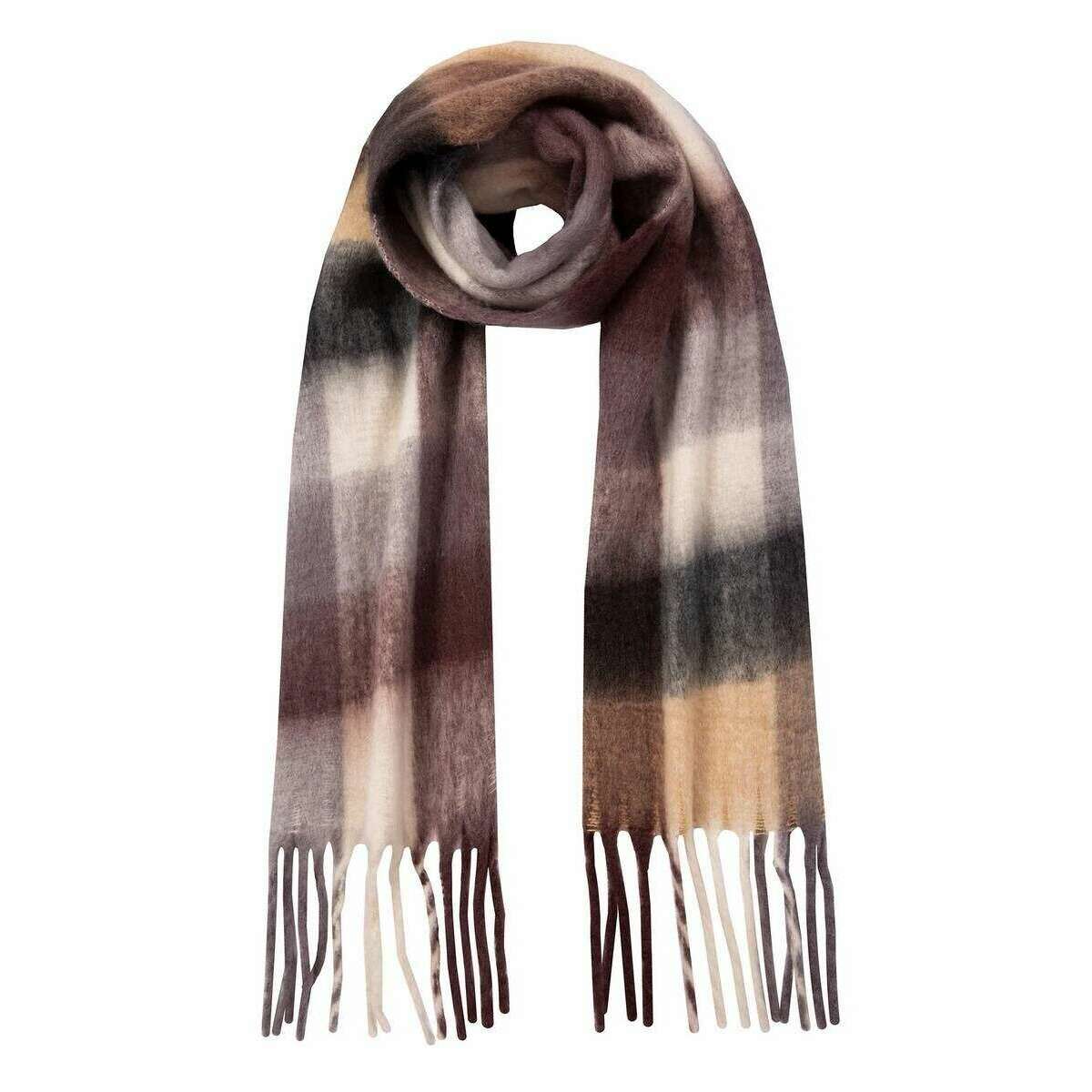 Dents Checked Blanket Scarf - Mocca Brown