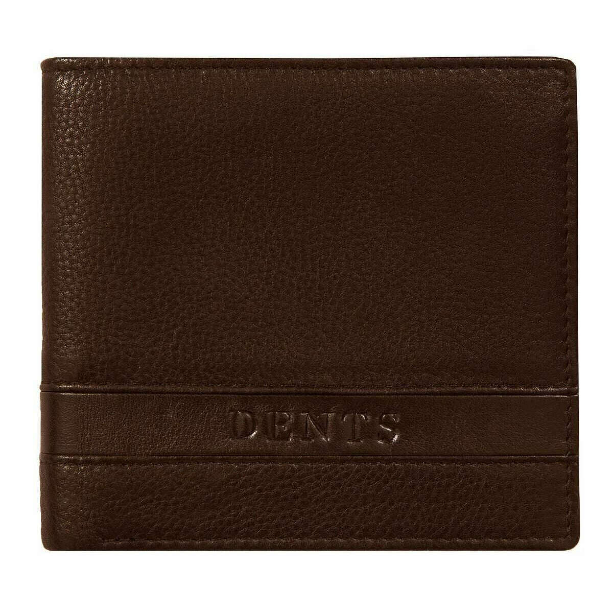 Dents Clyde Leather RFID Blocking Coin Bifold Wallet - Dark Tan