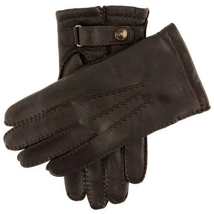 Dents Rushton Heritage Cashmere-Lined Leather Gloves - Brown