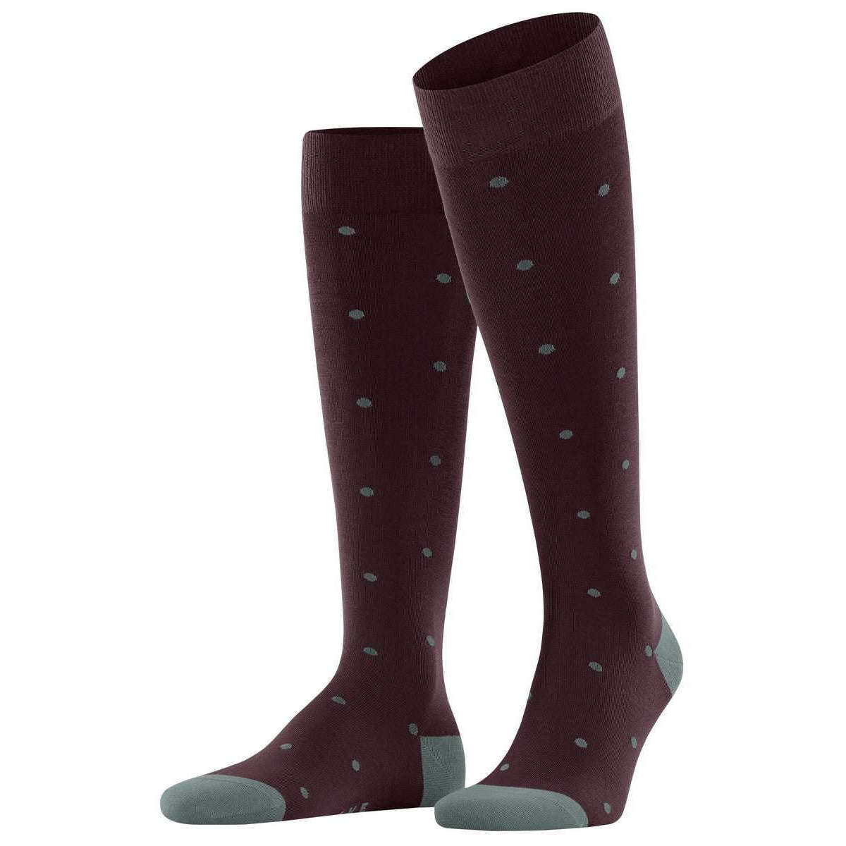 Falke Dot Knee High Socks - Burgundy