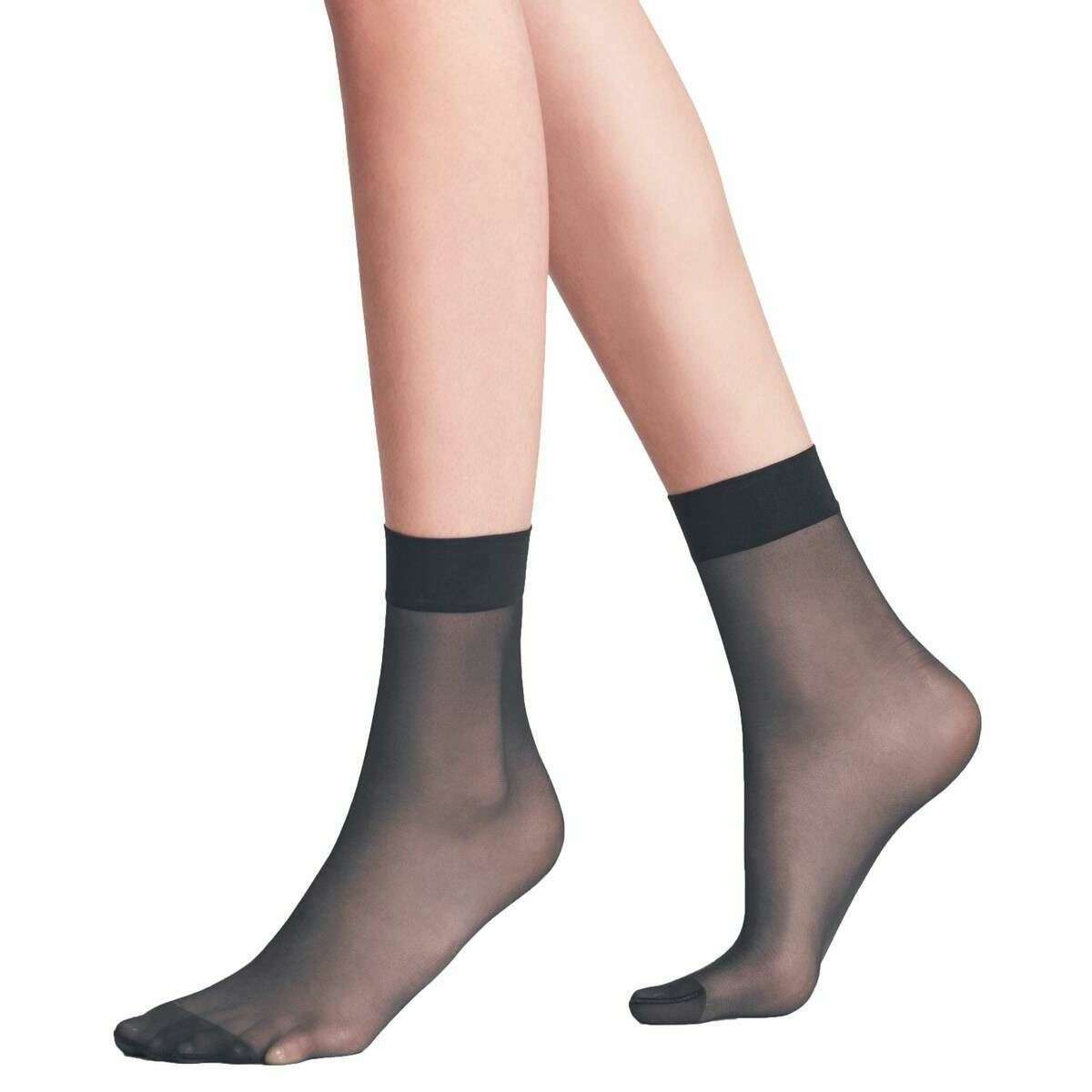 Falke Seidenglatt 15 Denier Anklet Tights - Graphite Grey