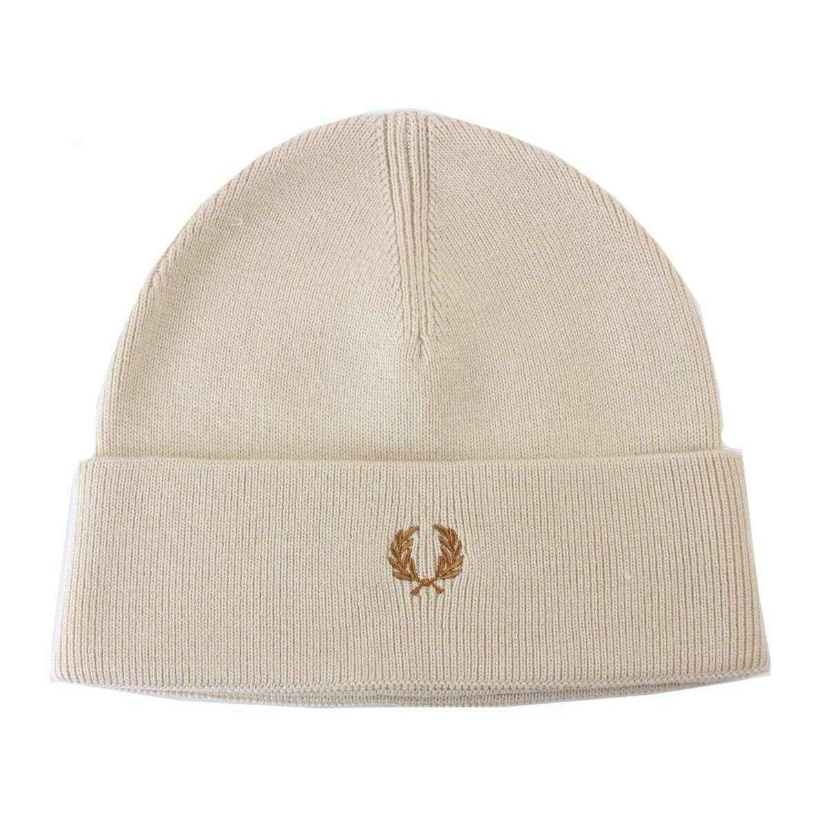 Fred Perry Merino Wool Beanie - Camel/Dark Camel Beige