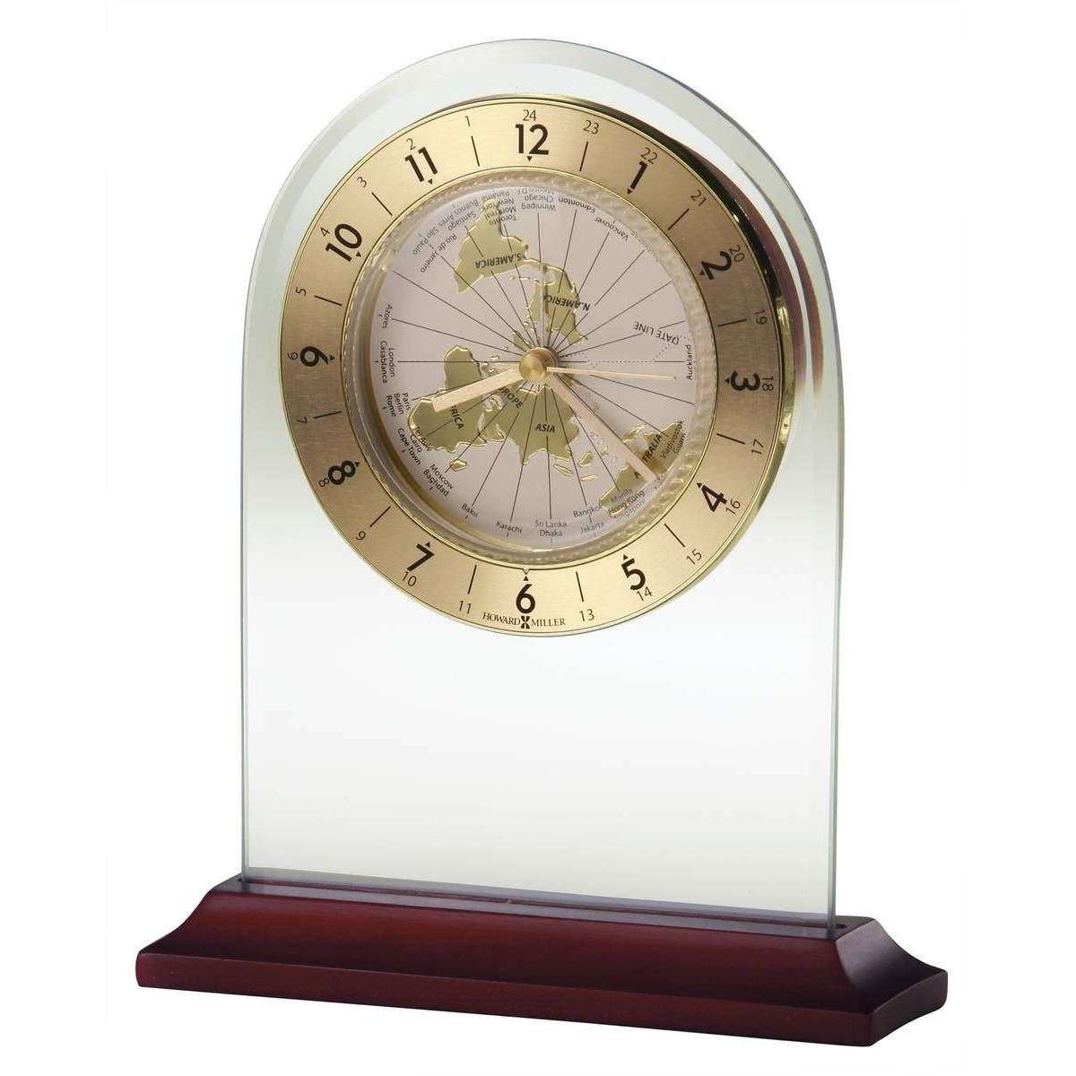 Howard Miller World Time Arch Tabletop Clock - Rosewood