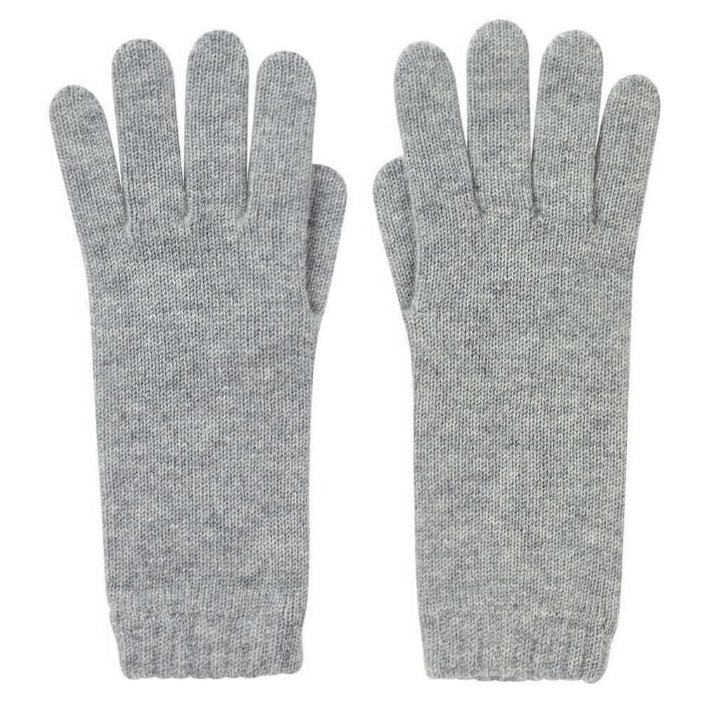 Johnstons of Elgin Short Cuff Cashmere Gloves - Light Grey