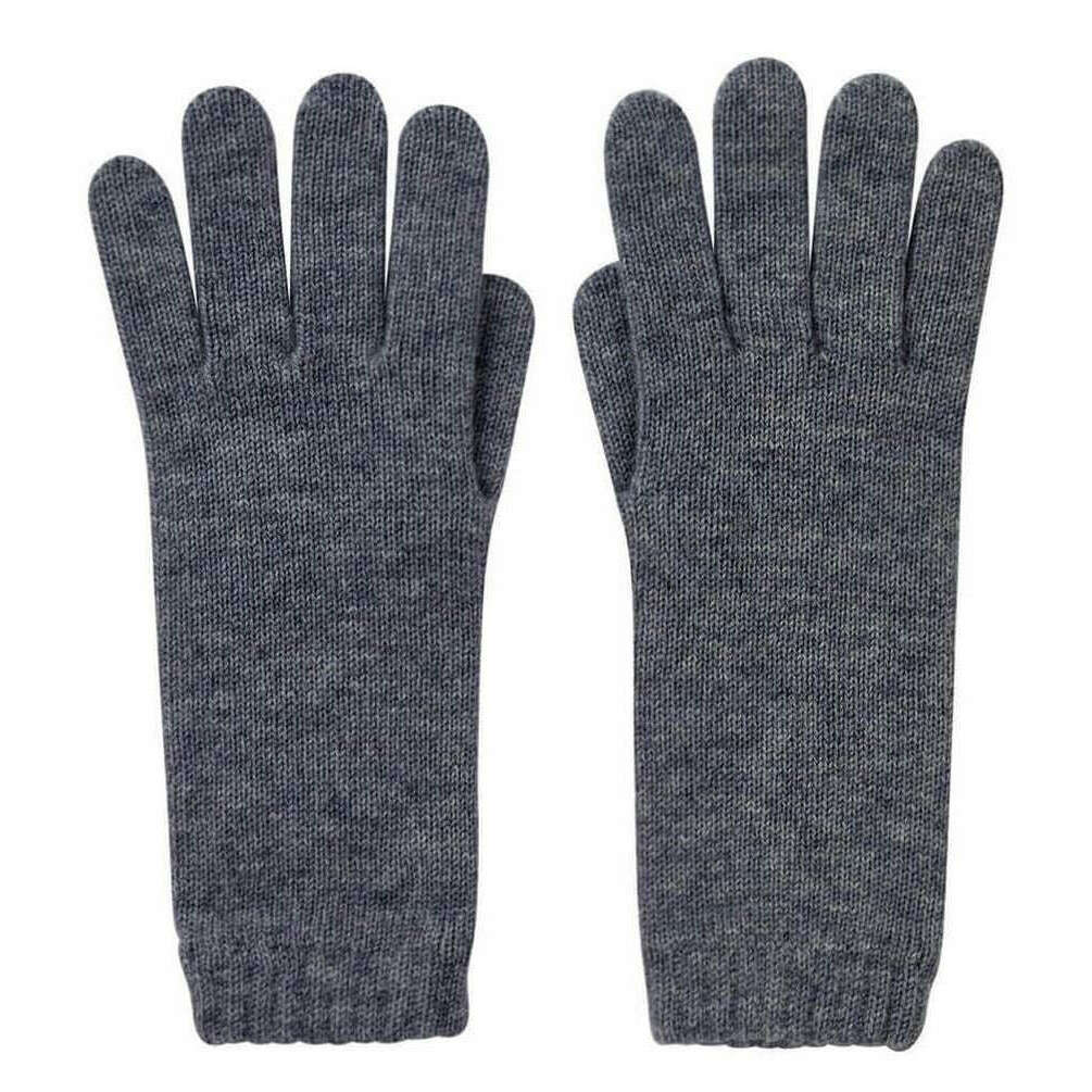 Johnstons of Elgin Short Cuff Cashmere Gloves - Mid Grey
