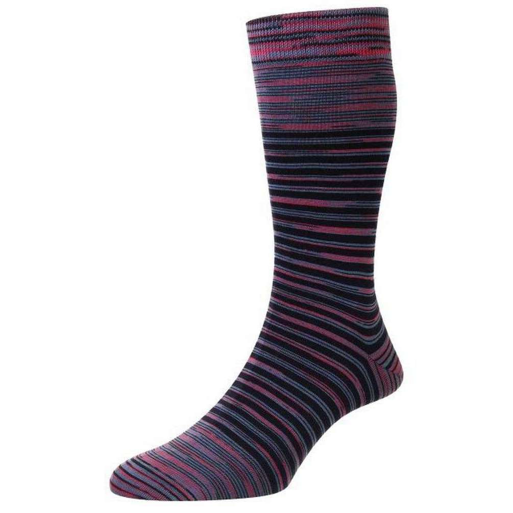 Pantherella Aurelia Space Dye Stripe Organic Cotton Socks - Fuchsia Multi/Pink