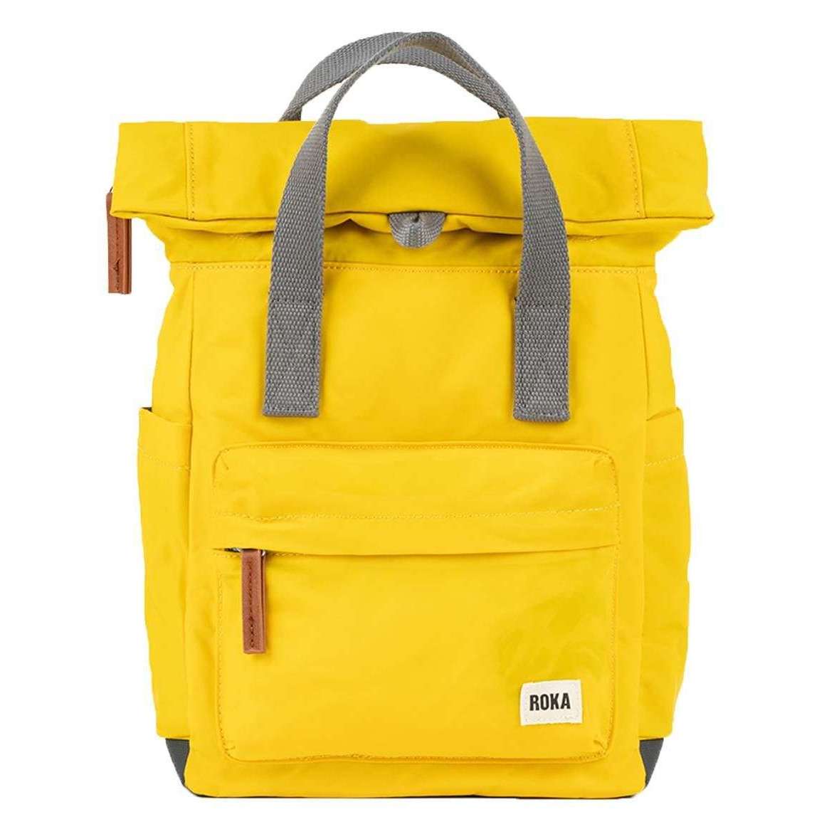 Roka Canfield B Small Sustainable Nylon Backpack - Mustard Yellow