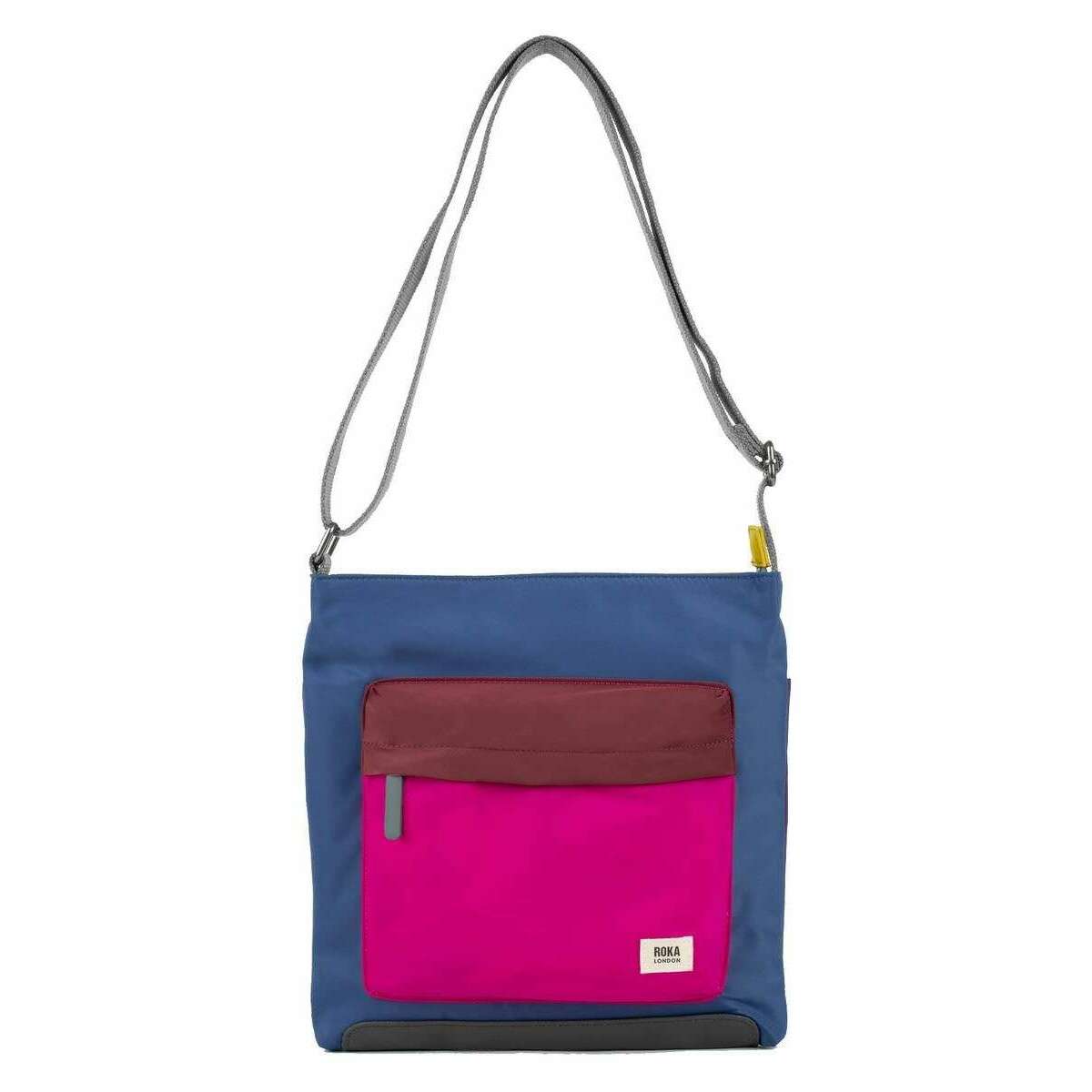 Roka Kennington B Medium Creative Waste Colour Block Recycled Nylon Crossbody Bag - Pink/Purple/Blue