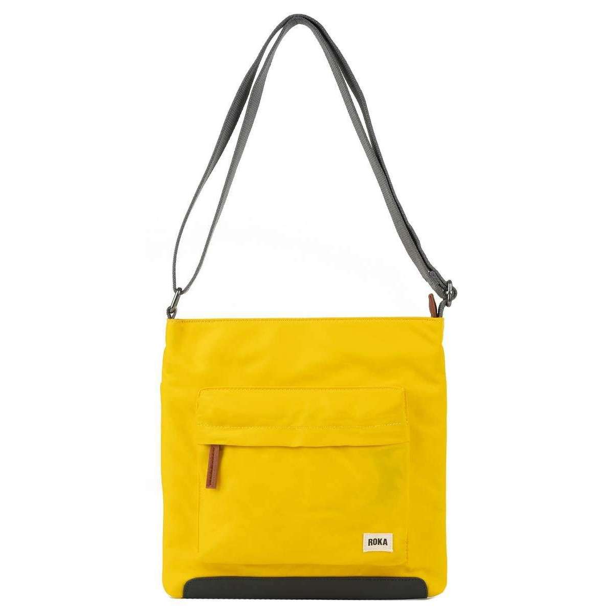 Roka Kennington B Medium Sustainable Nylon Cross Body Bag - Mustard Yellow