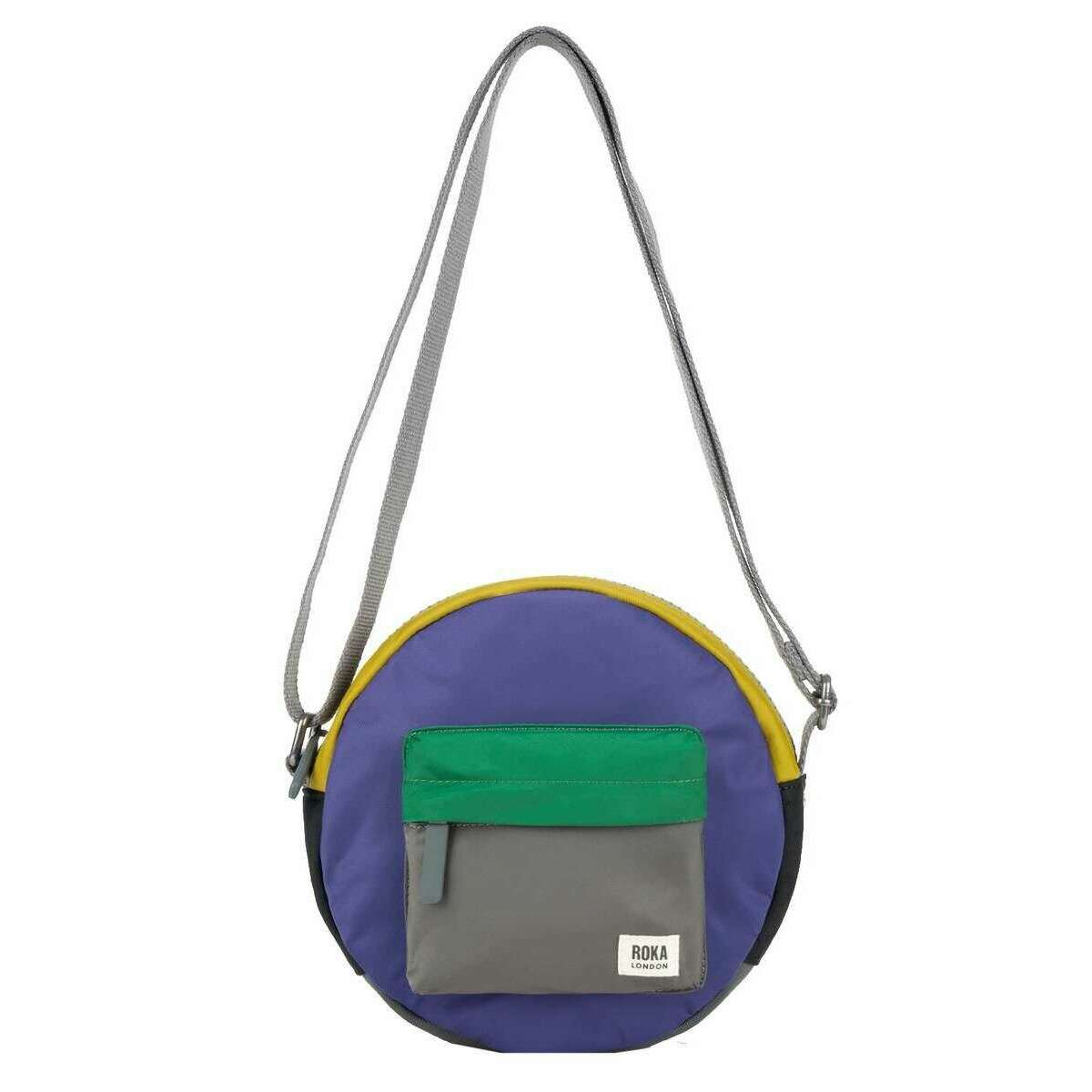 Roka Paddington B Creative Waste Colour Block Recycled Nylon Crossbody Bag - Purple/Yellow/Green