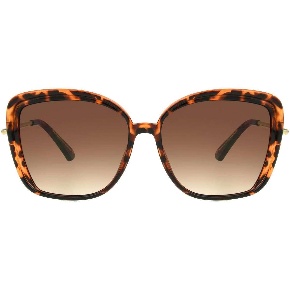 Sofia Vergara Celia Glam Square Sunglasses - Amber Brown Tort