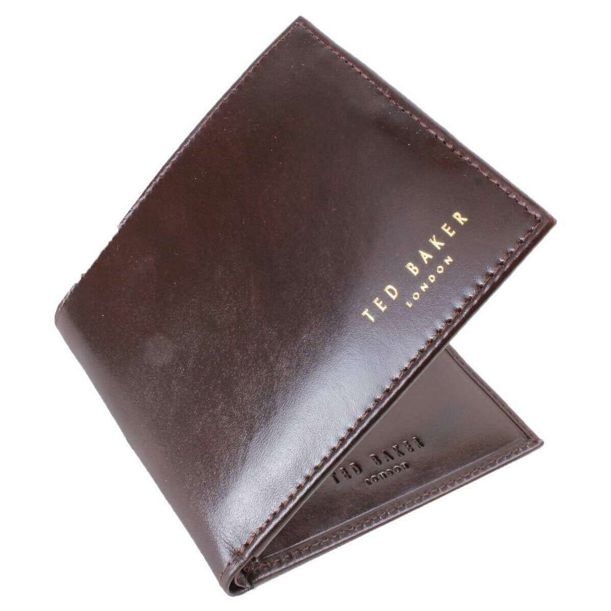 Ted Baker Fillss Leather Bifold Wallet - Chocolate Brown