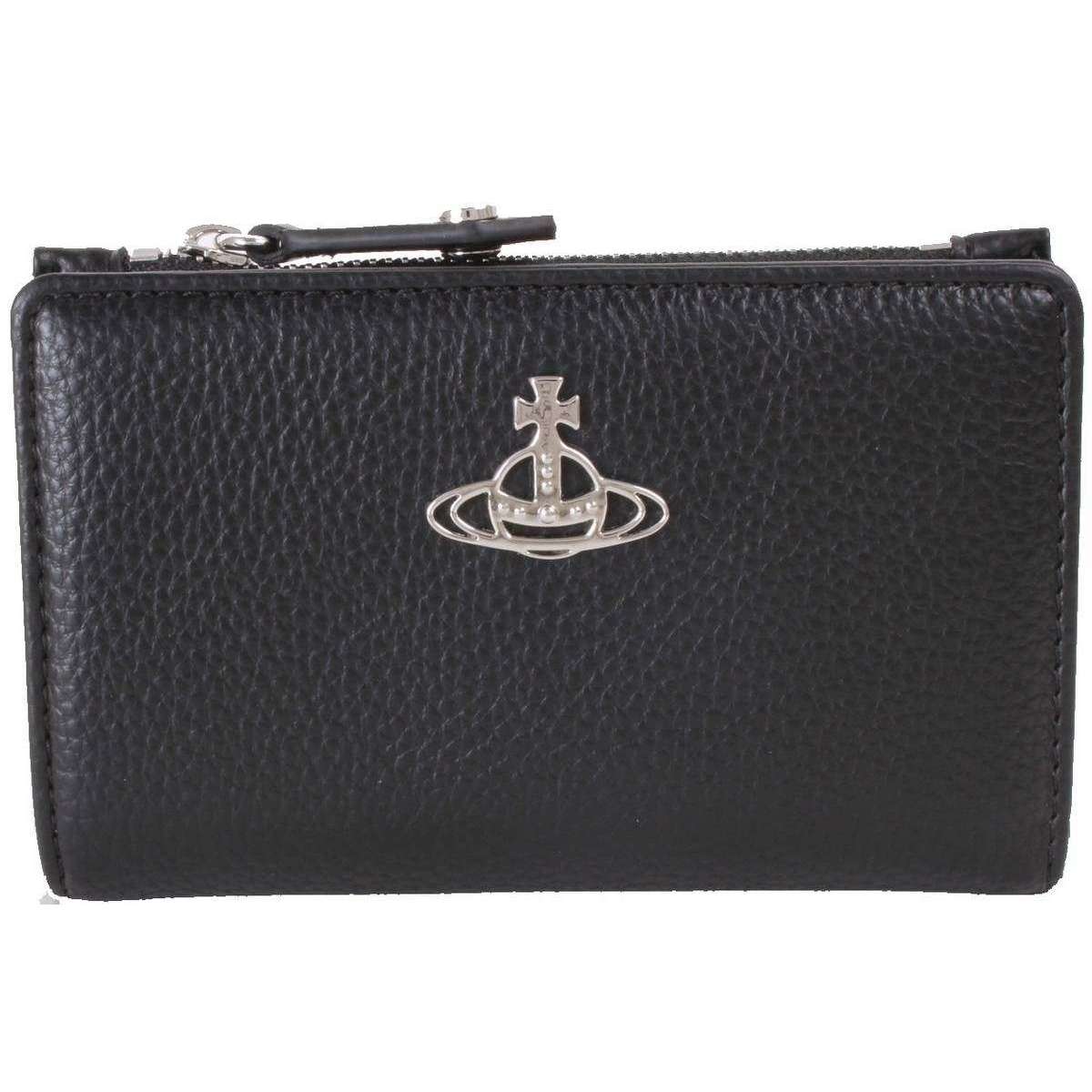 Vivienne Westwood Re Vegan Grain Slim Flap Card Holder - Black